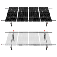 Sistema de kit de suporte de montagem de painel solar, à prova d'água ajustável, ecológico, multipeças, para painéis solares de 1 a 4 unidades