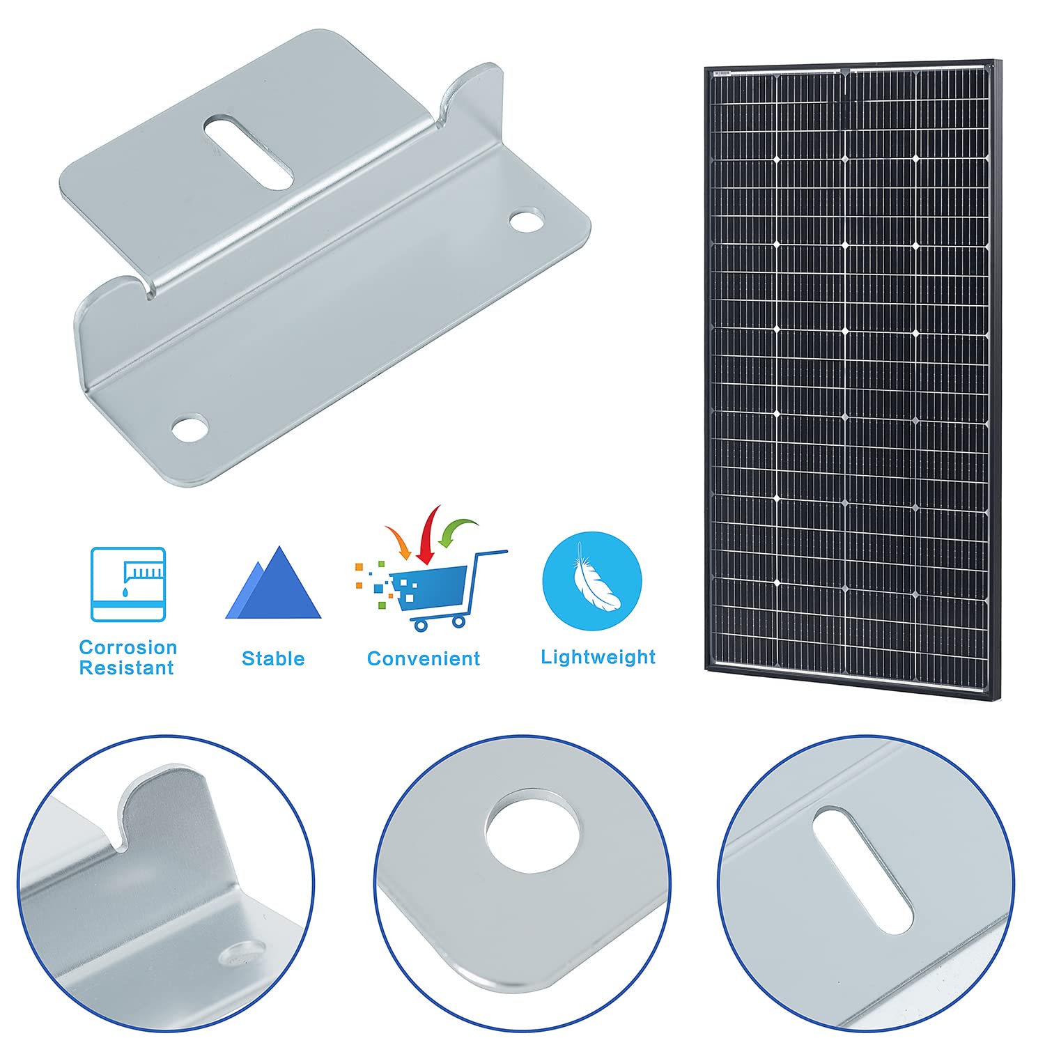 Ângulo de 0 a 90° Suportes de montagem inclináveis ​​ajustáveis ​​até 100 180 200W Painel único com pernas de inclinação dobráveis 