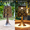 Luzes solares decorativas para jardim ao ar livre e interior Design vazado Abajur de mesa solar à prova d'água